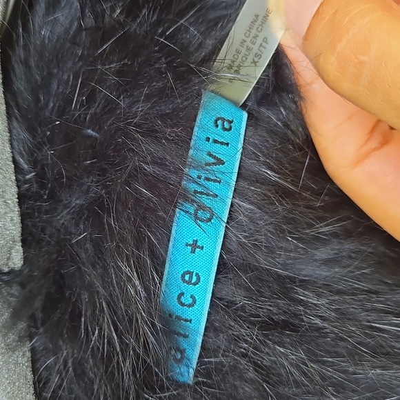 Alice + Olivia Black Fur Jacket Size XS - Picture 5 of 6